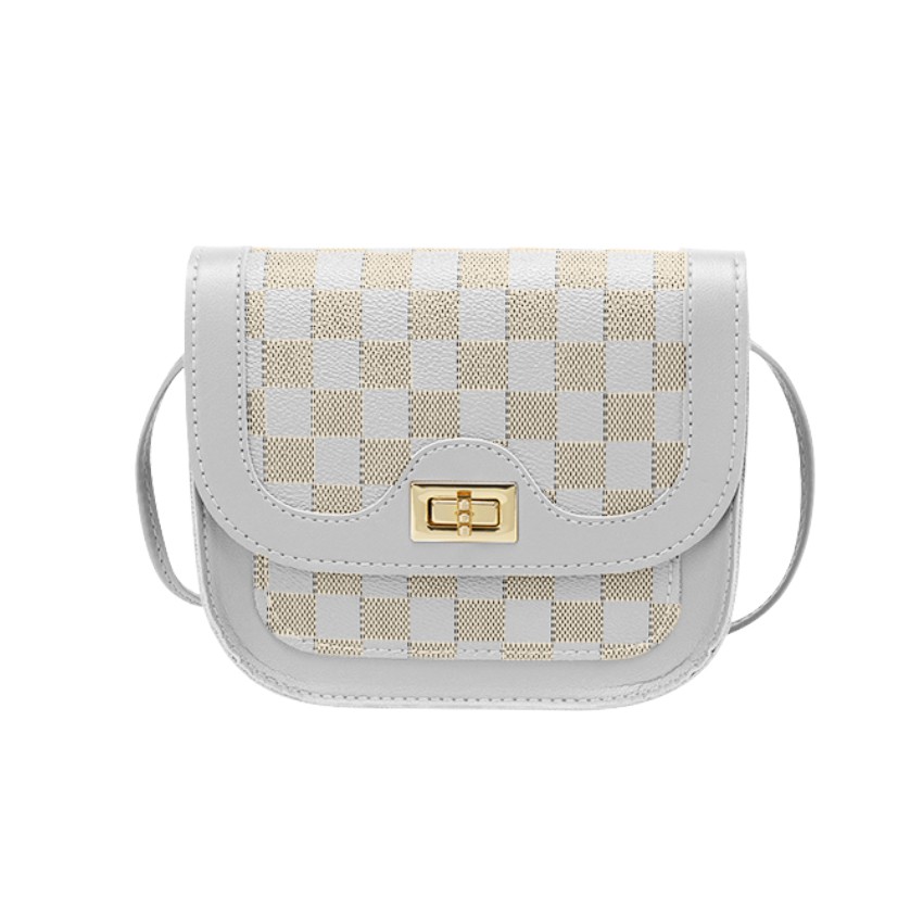 KW80950 Checker Sling Bag Handbag White