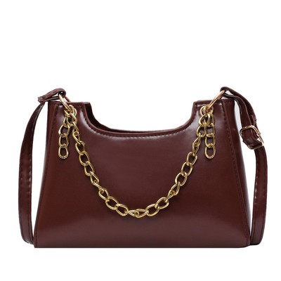 KW80953 Chain Sling Handbag Dark Brown