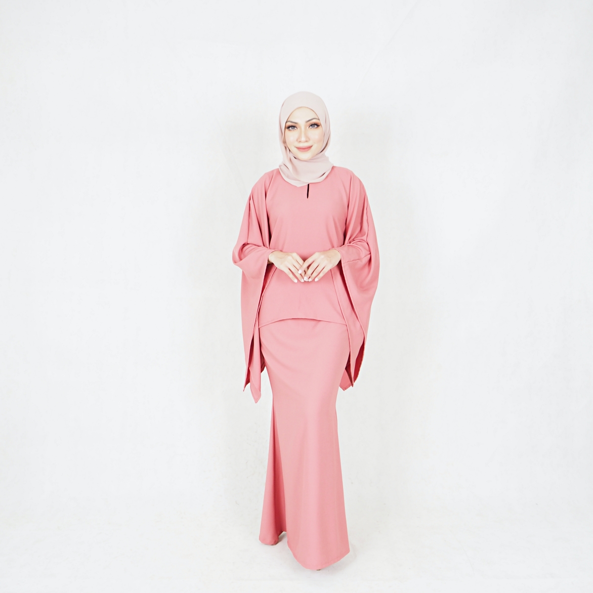 SW5439 Kaftan Baju Kurung Kaftan Dress Pink