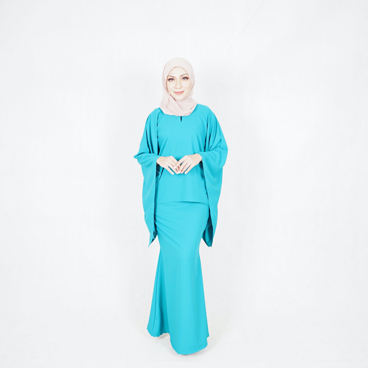 SW5442 Women Kaftan Baju Kurung Dress Turquoise 