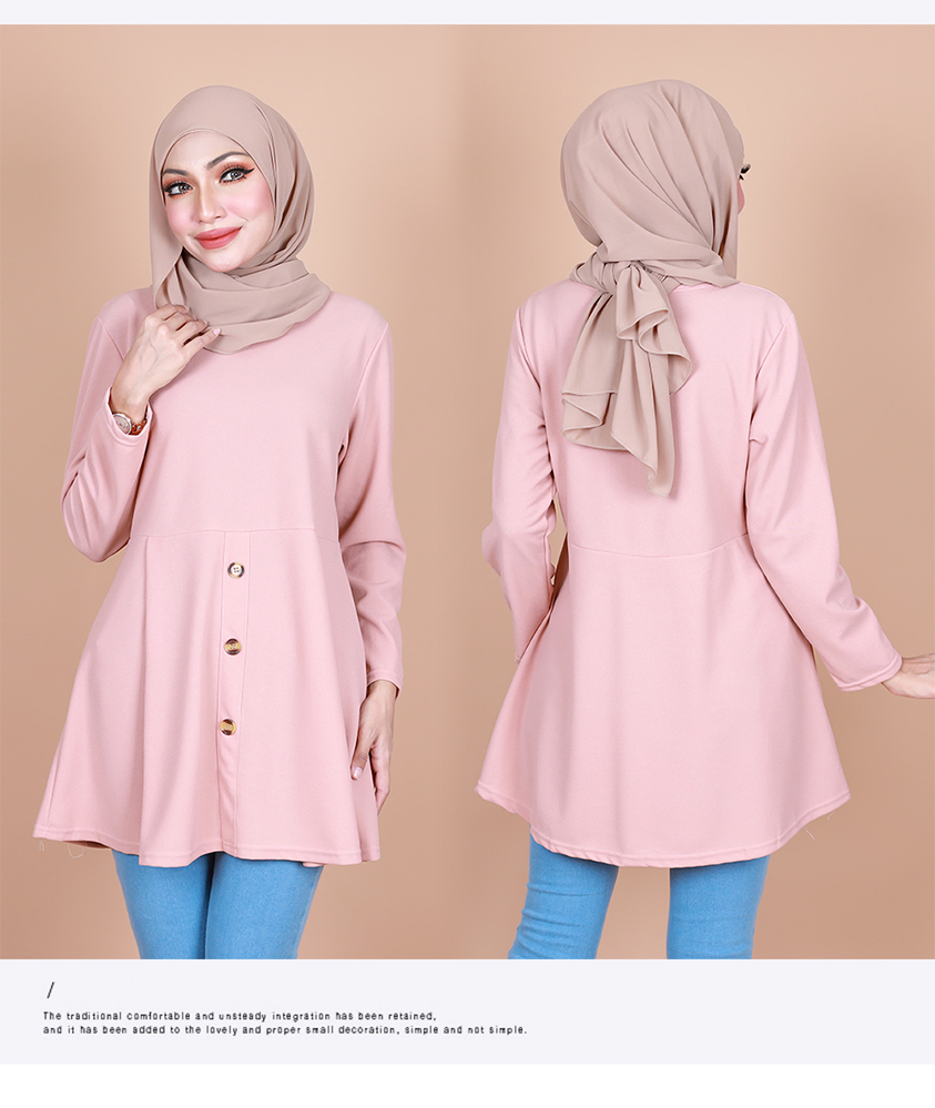 QA-844 - Stylish Long Sleeve Blouse Pink