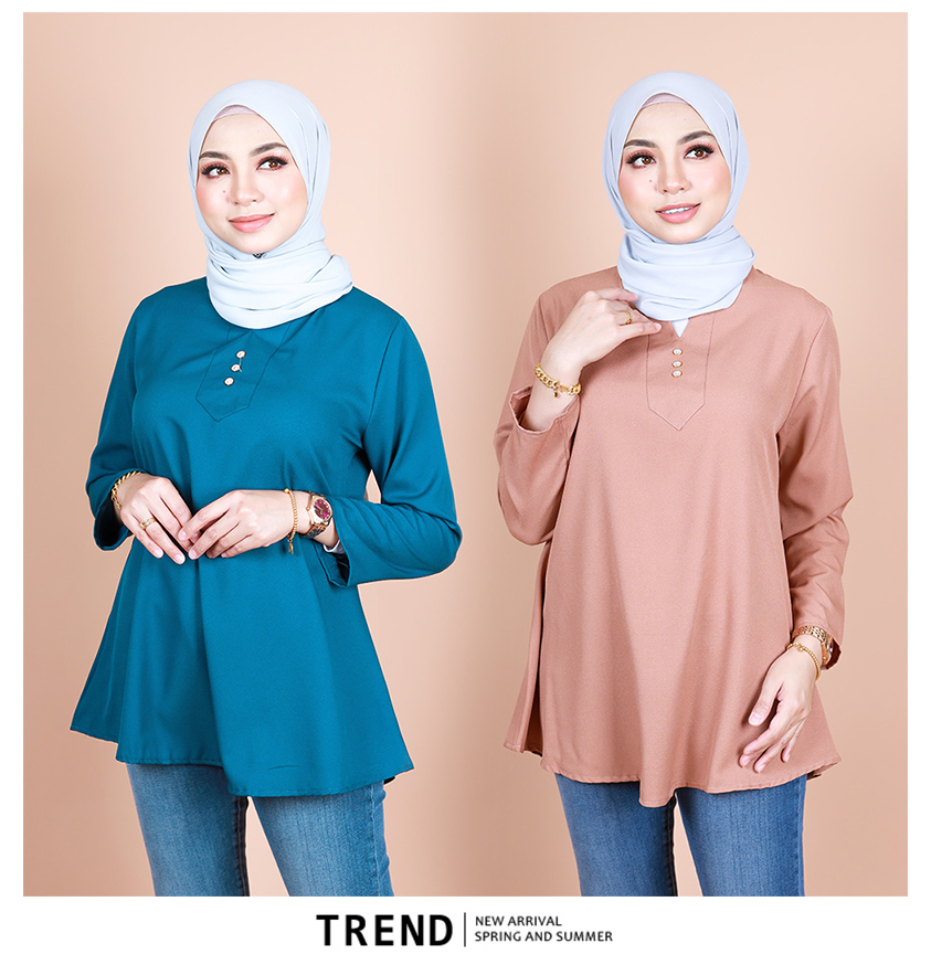 QA-839 - Stylish Front Button Blouse Light Pink