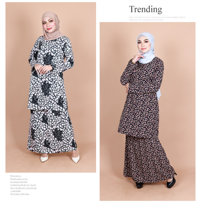 QA-840 - Printed Flora Baju Kurung 007