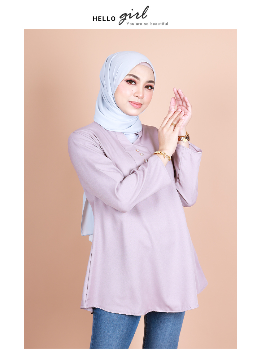 QA-839 - Stylish Front Button Blouse Lavender