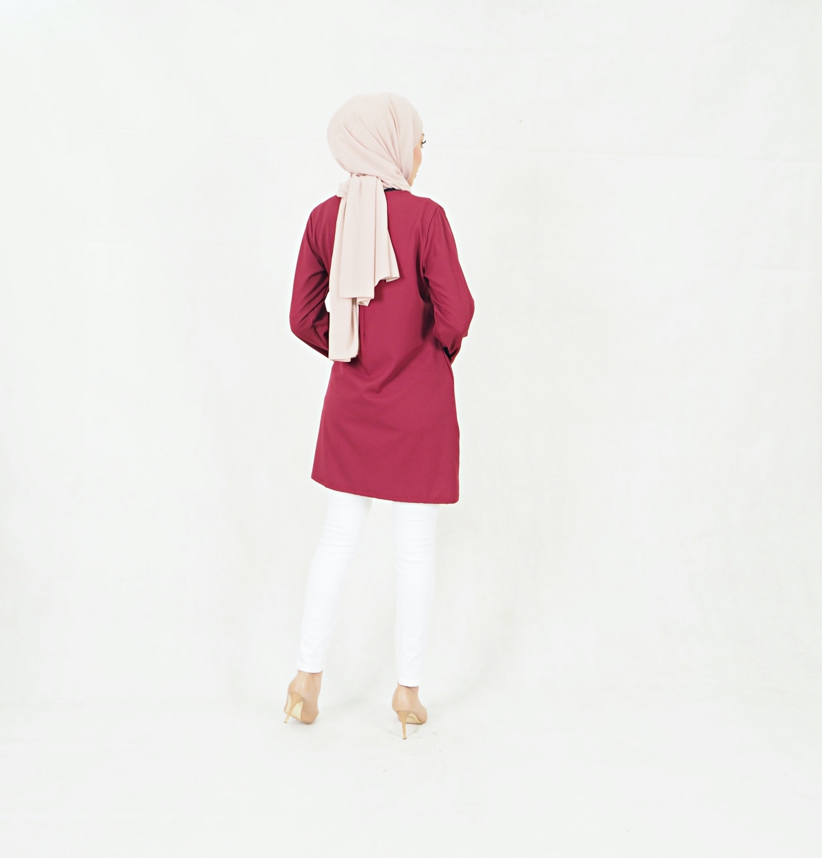 SW6449 Fashion Centre Ruffle Blouse Dark Pink