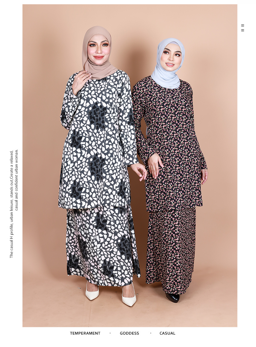QA-840 - Printed Flora Baju Kurung 007