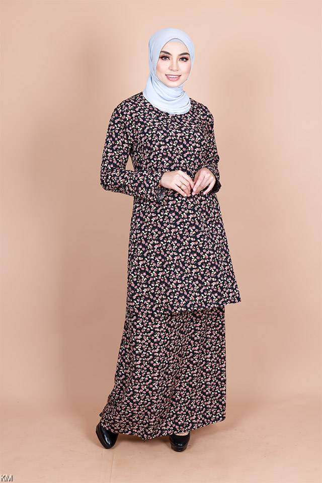 QA-840 - Printed Flora Baju Kurung 004