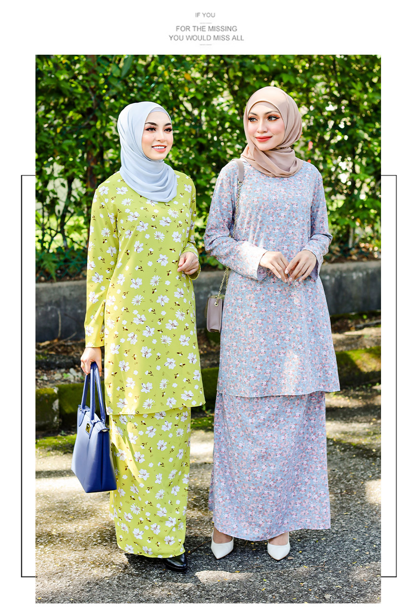 QA-840 - Printed Flora Baju Kurung 005