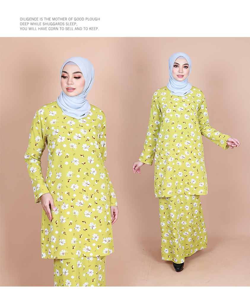 QA-840 - Printed Flora Baju Kurung 006