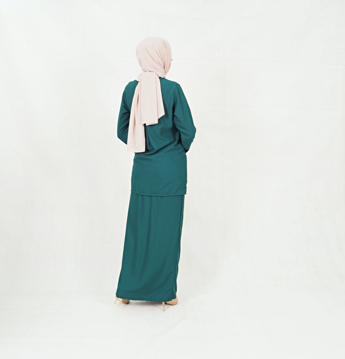 SW6448 Fashion Ruffels Baju Kurung Green
