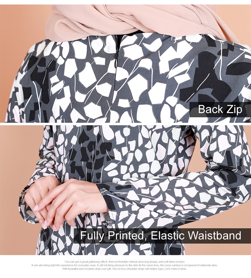 QA-840 - Printed Flora Baju Kurung 007