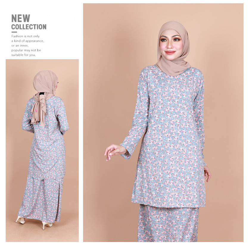 QA-840 - Printed Flora Baju Kurung 005