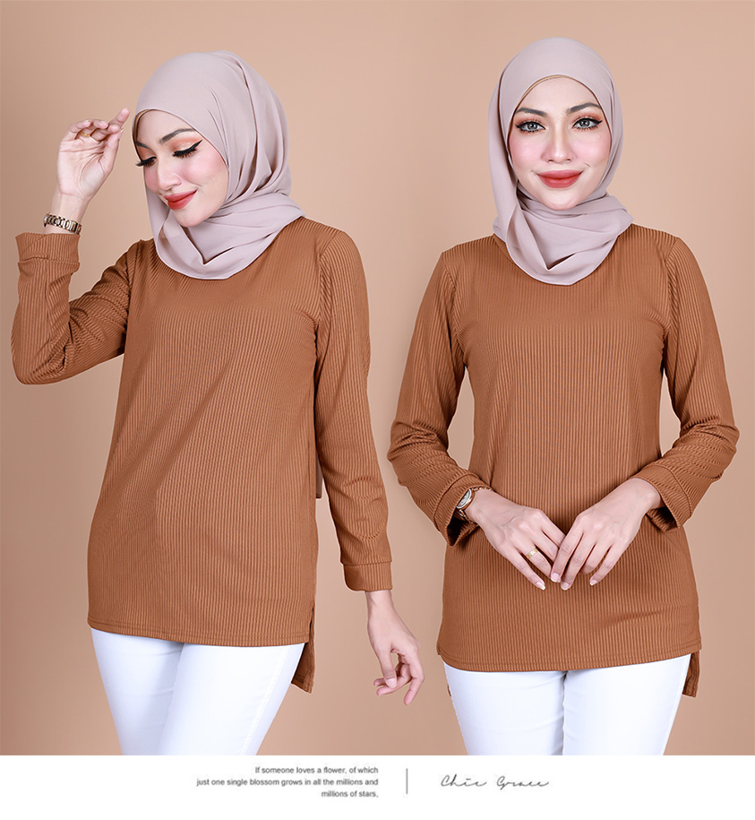 QA-858 - Trendy Classic Blouse Khaki