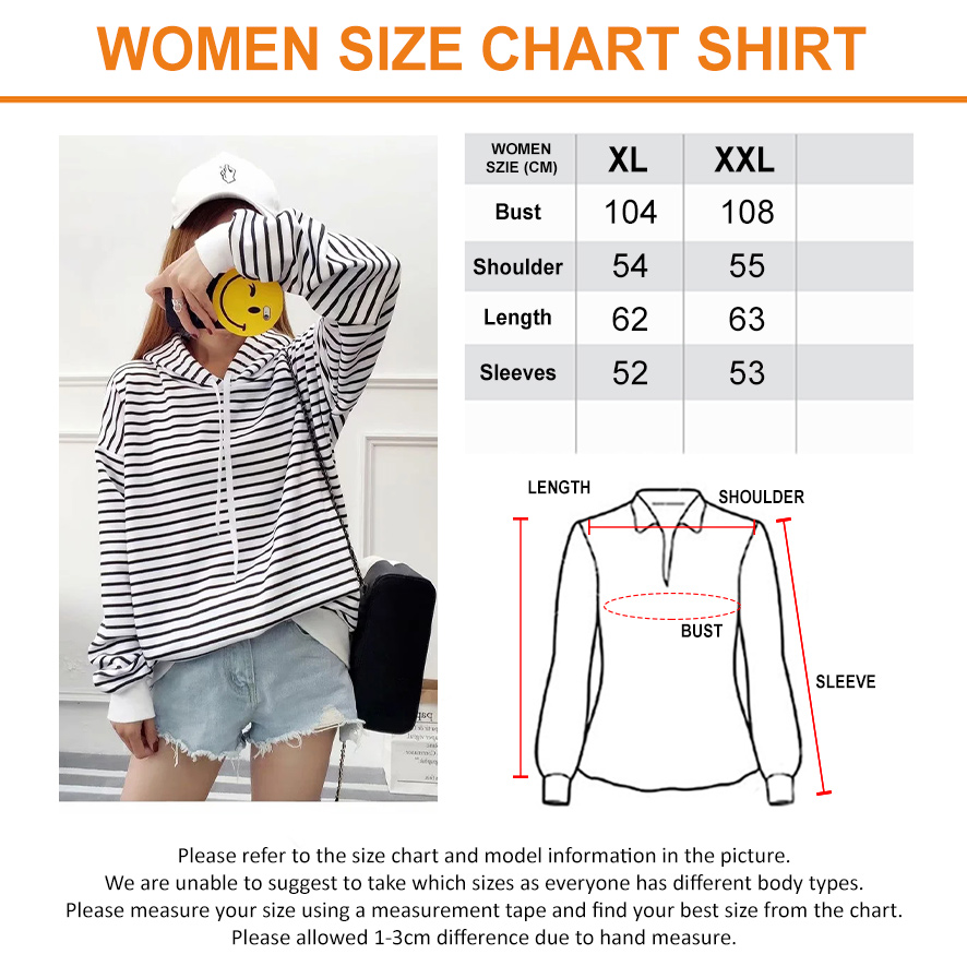 QA-874 - Fashion Stripe Hooded Top White