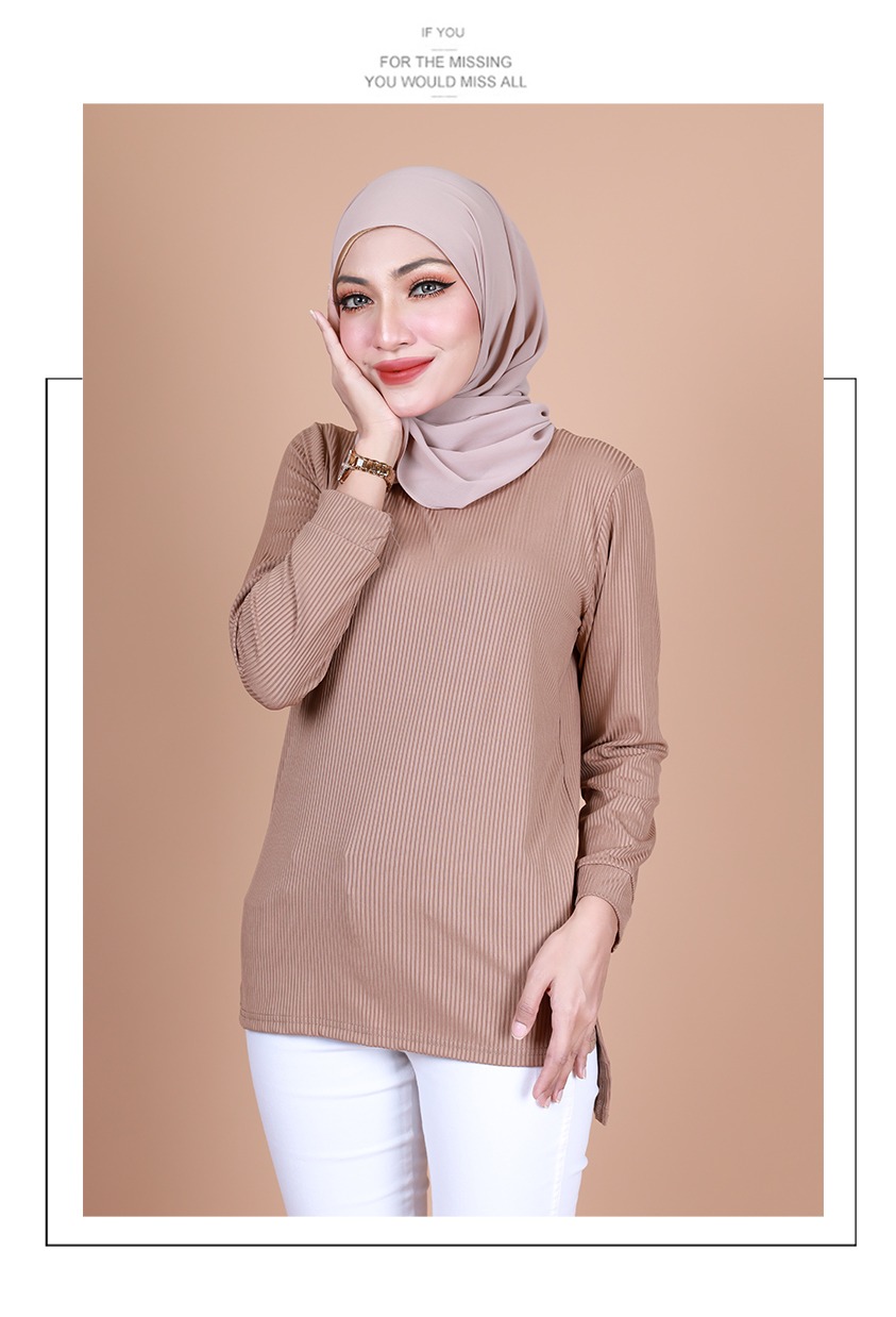 QA-858 - Trendy Classic Blouse Brown