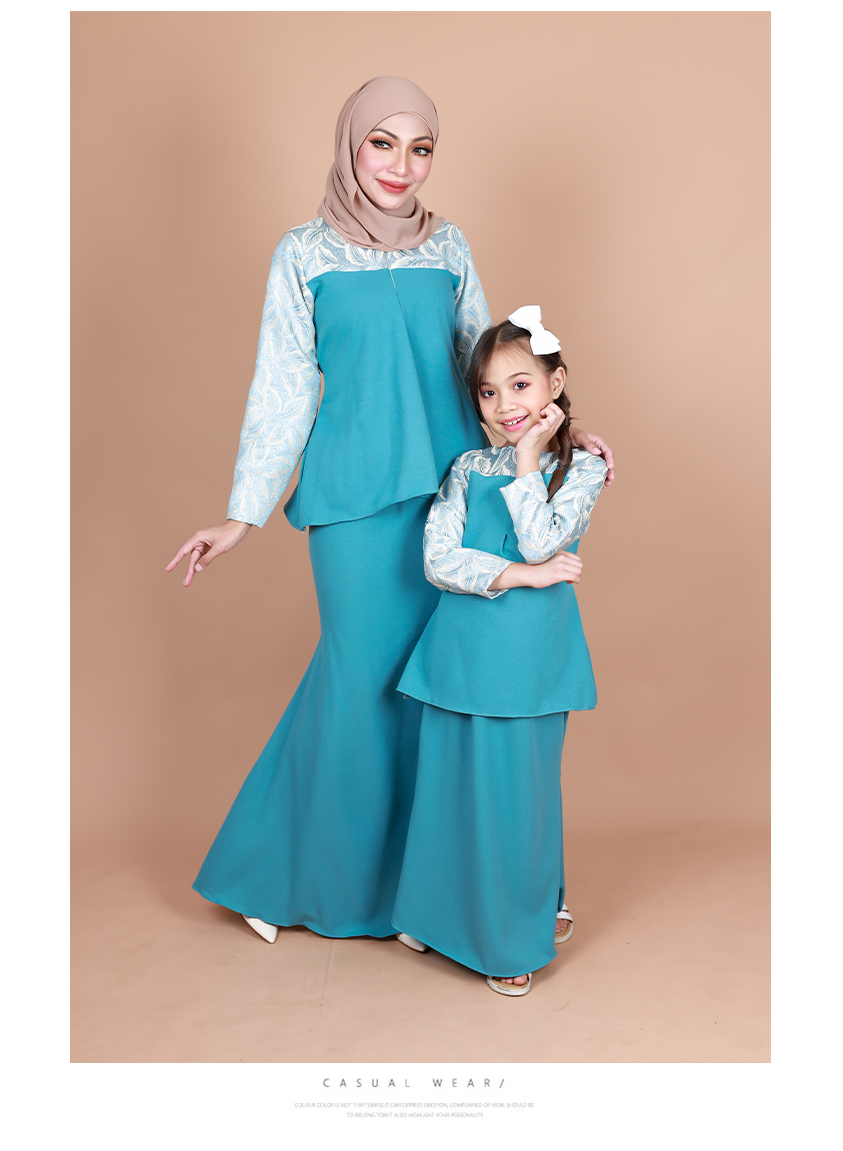 QA-849 - Fashion Peplum Baju Kurung Set Green