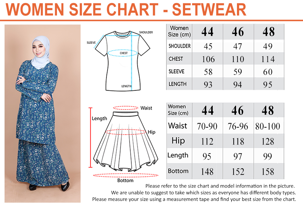 QA-876 - Printed Flora Baju Kurung Blue