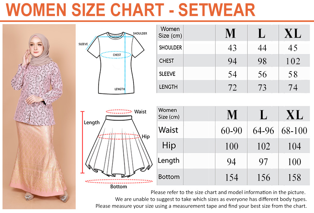 QA-877 - Full Lining Lace Baju Kurung Pink