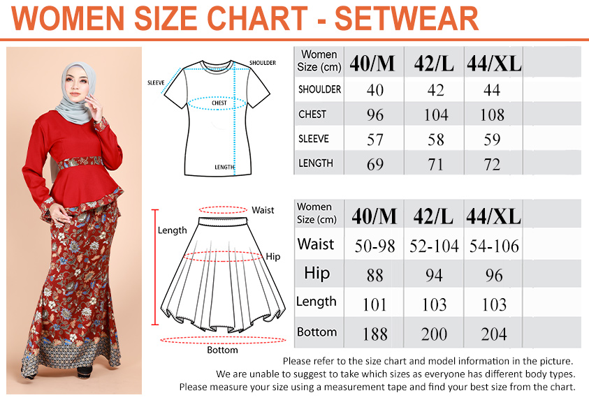 QA-878 - Trendy Peplum Baju Kurung Red