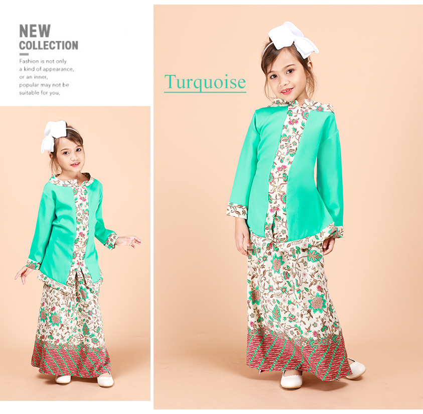 QA-880 - Stylish Kids Baju Kurung Turquoise
