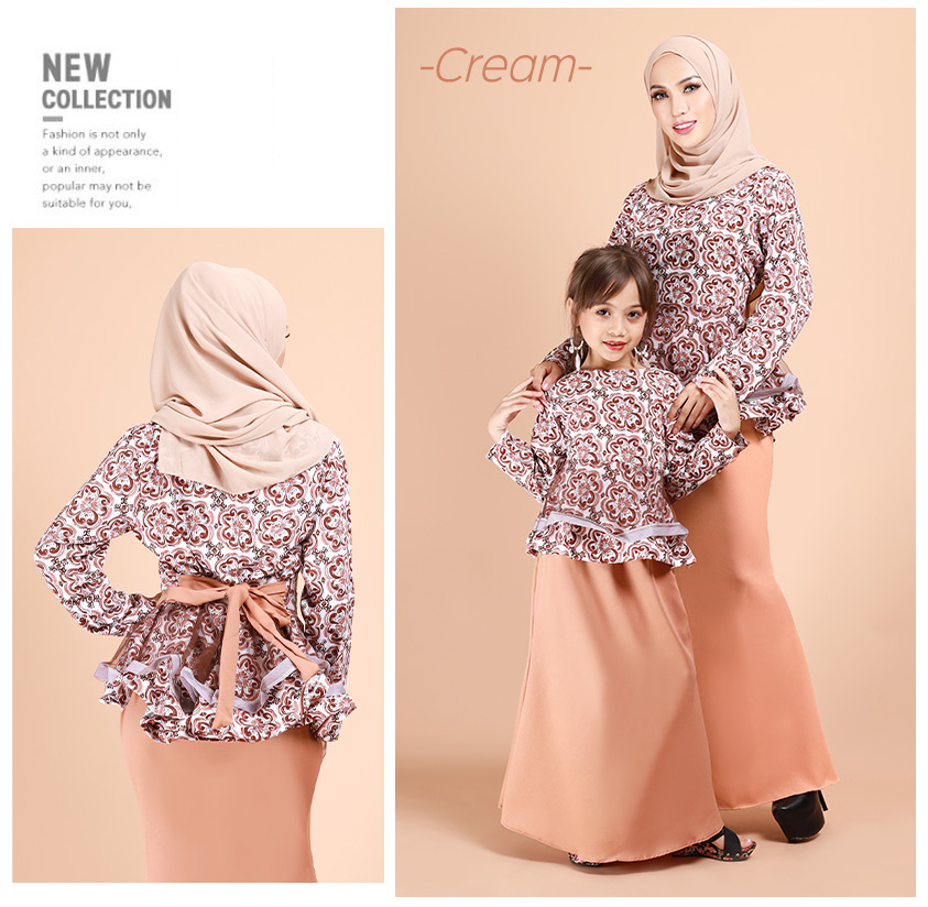 QA-882 - Fashion Layered Peplum Baju Kurung Blue