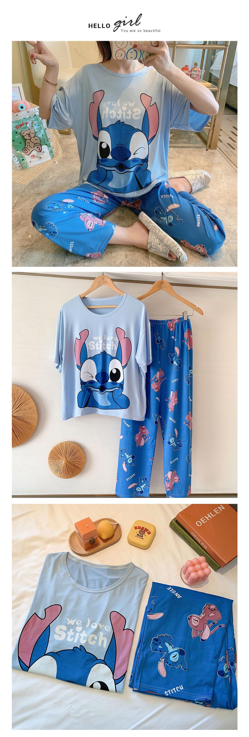 QA-886 Soft Comfy Short Sleeve Pyjamas 13