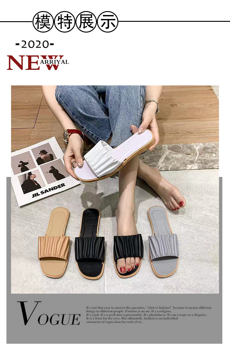 QA-906 Fashion Line Flat Sandals Grey