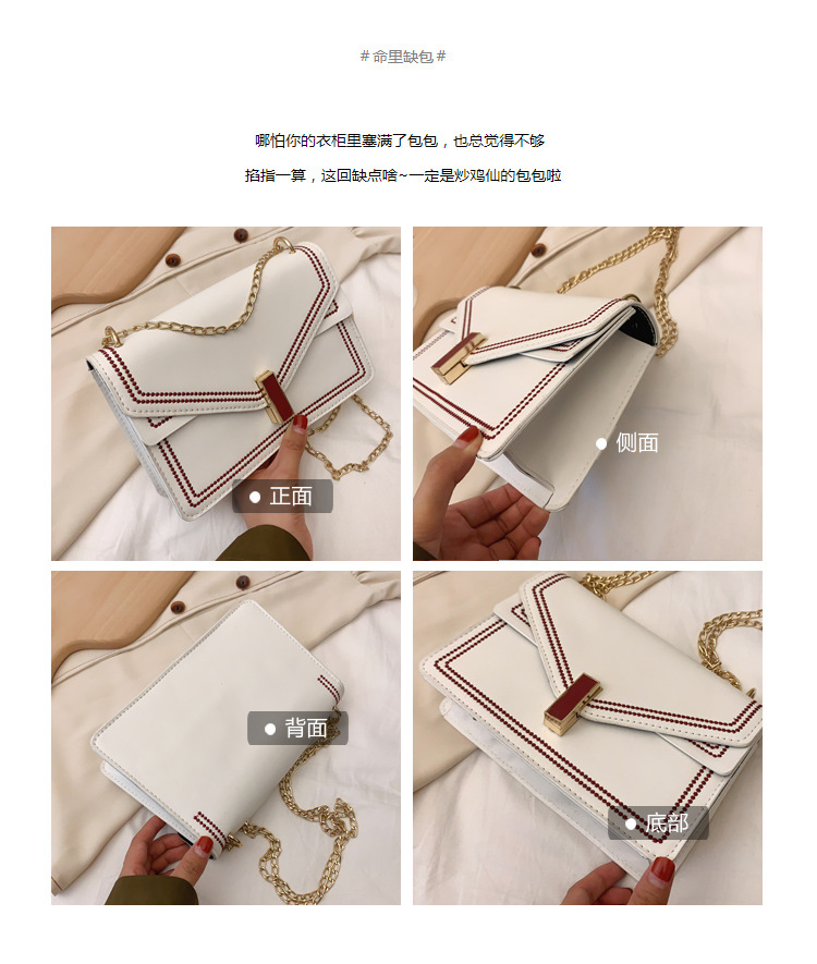QA-896 Fashion Embroidered Sling Bag White