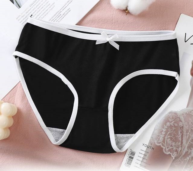 QA-891 Comfy Breathable Bowknot Panties Black