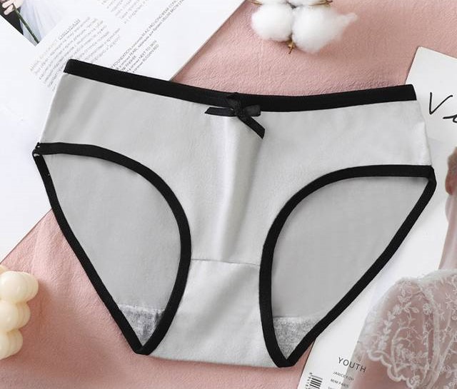 QA-891 Comfy Breathable Bowknot Panties Grey