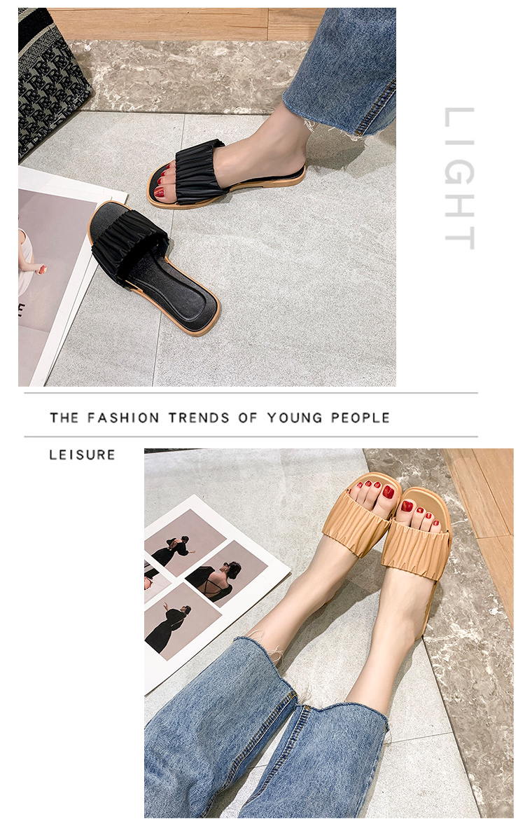 QA-906 Fashion Line Flat Sandals Brown