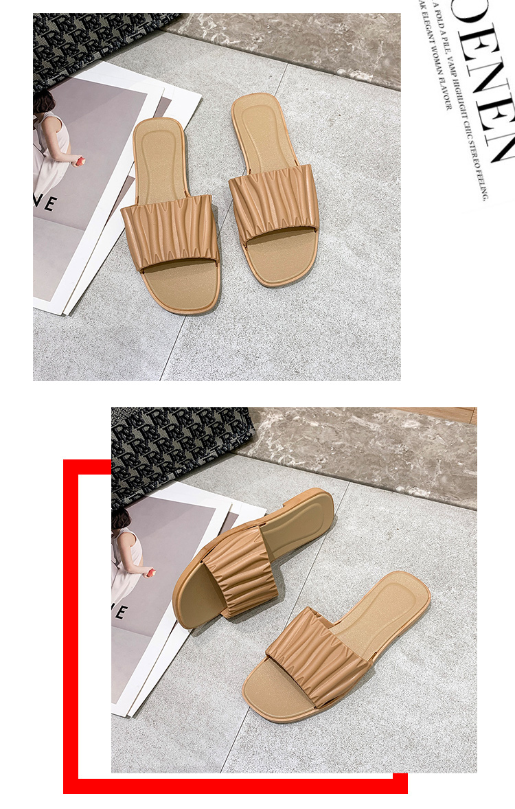 QA-906 Fashion Line Flat Sandals Brown